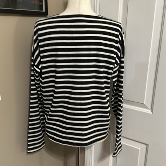 Saint James® X J.Crew Structured T-shirt in Tilly Stripe Black Natural - Picture 7 of 9